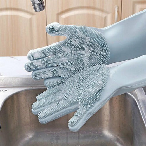 Luvas de Silicone para Limpeza da Cozinha